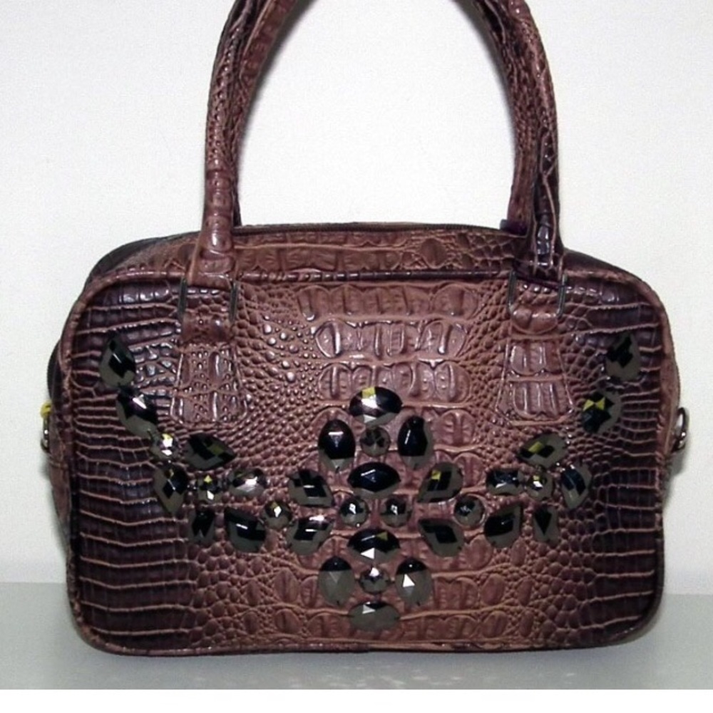 Handbag brown crocodile print